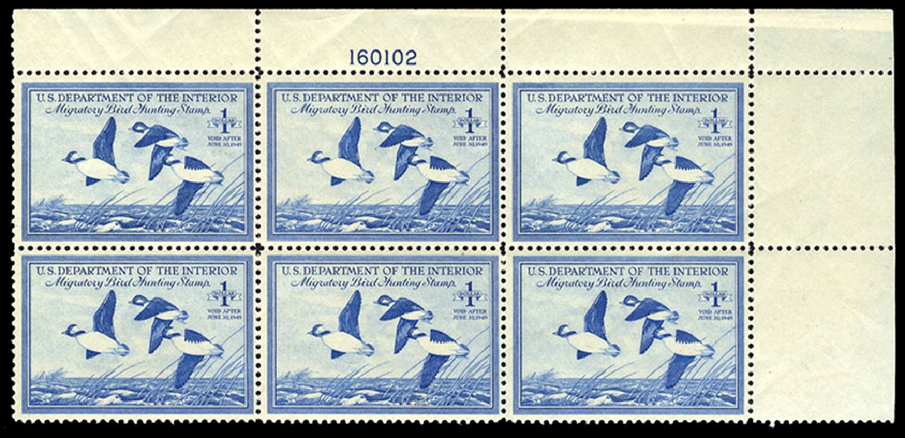 US Stamps Value Scott # RW15 - US$1.00 1948 Federal Duck Hunting. Cherrystone Auctions, Jun 2009, Sale 200906, Lot 417