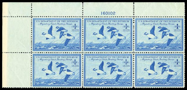 Value of US Stamps Scott Cat. # RW15: US$1.00 1948 Federal Duck Hunting. Matthew Bennett International, Dec 2008, Sale 330, Lot 2058
