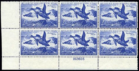 US Stamps Value Scott Catalogue RW19: 1952 US$2.00 Federal Duck Hunting. Harmer-Schau Auction Galleries, Aug 2011, Sale 90, Lot 2055