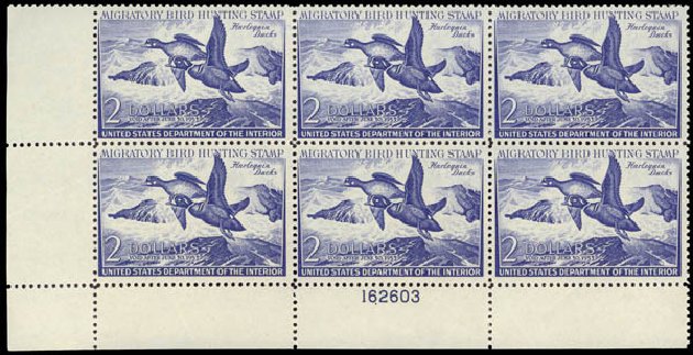 US Stamps Values Scott Catalog #RW19 - 1952 US$2.00 Federal Duck Hunting. Daniel Kelleher Auctions, May 2015, Sale 669, Lot 3592