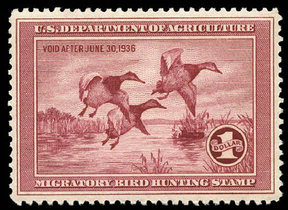 Cost of US Stamp Scott Catalog # RW2 - US$1.00 1935 Federal Duck Hunting. Matthew Bennett International, Mar 2011, Sale 337, Lot 3307