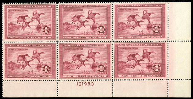 US Stamps Values Scott RW2: 1935 US$1.00 Federal Duck Hunting. Matthew Bennett International, Dec 2008, Sale 330, Lot 2038