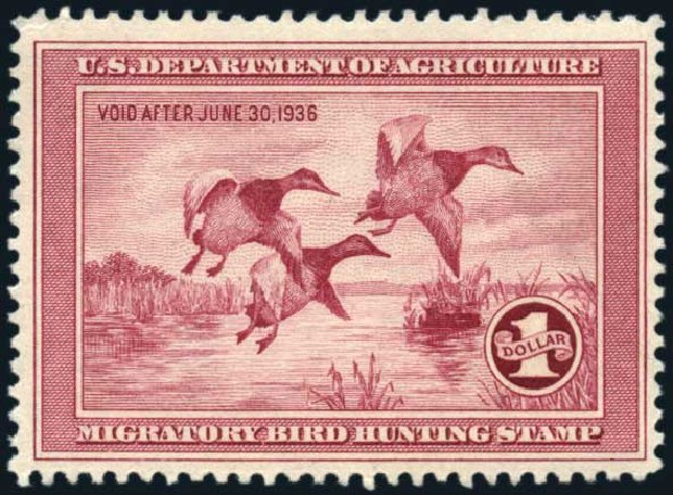 Prices of US Stamps Scott #RW2: 1935 US$1.00 Federal Duck Hunting. Harmer-Schau Auction Galleries, Apr 2009, Sale 81, Lot 658