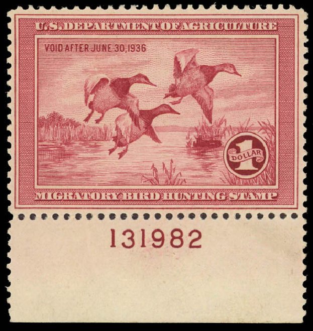 Price of US Stamp Scott RW2 - 1935 US$1.00 Federal Duck Hunting. Daniel Kelleher Auctions, Jun 2012, Sale 630, Lot 2150