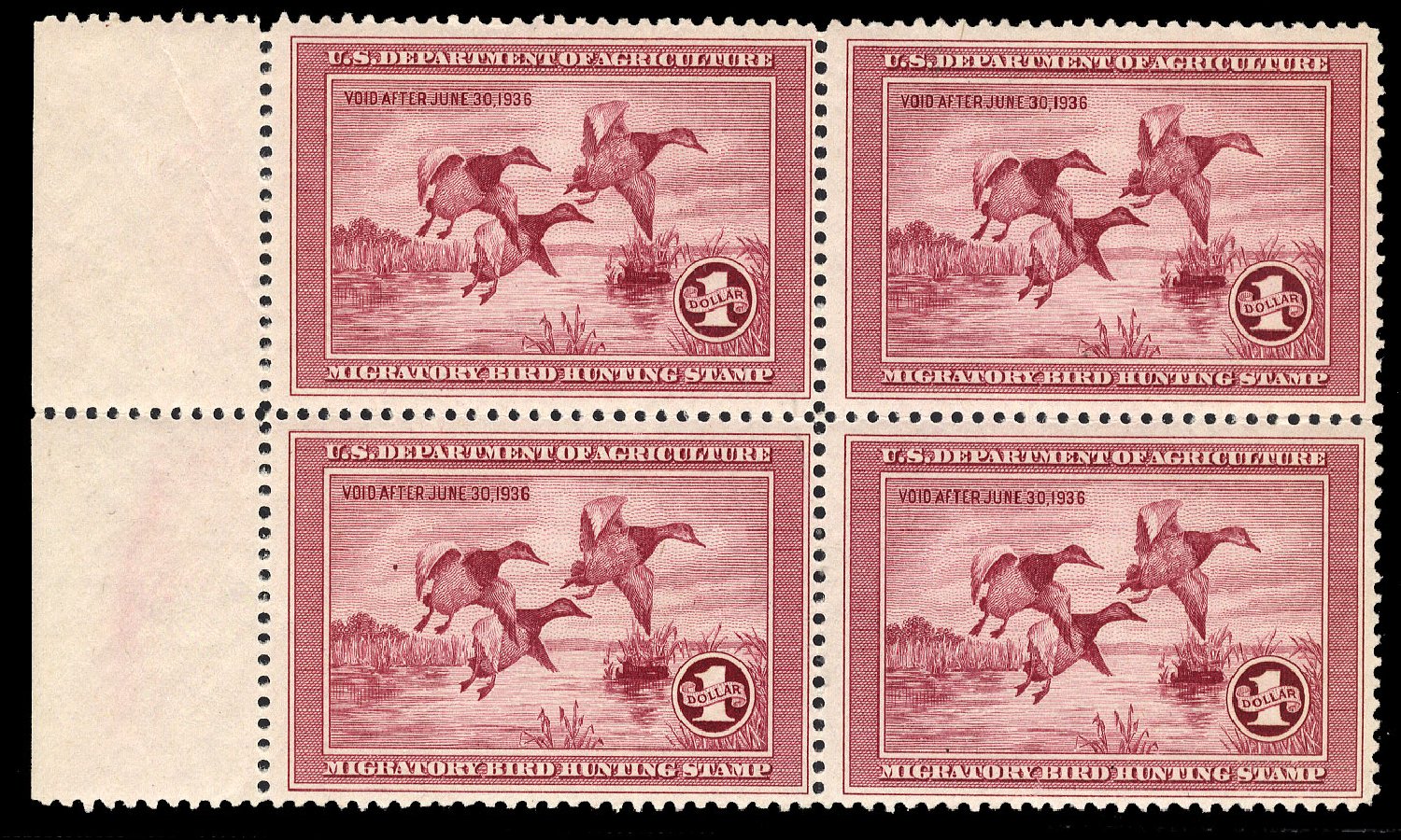 Value of US Stamp Scott Catalog RW2 - 1935 US$1.00 Federal Duck Hunting. Cherrystone Auctions, Jan 2013, Sale 201301, Lot 71
