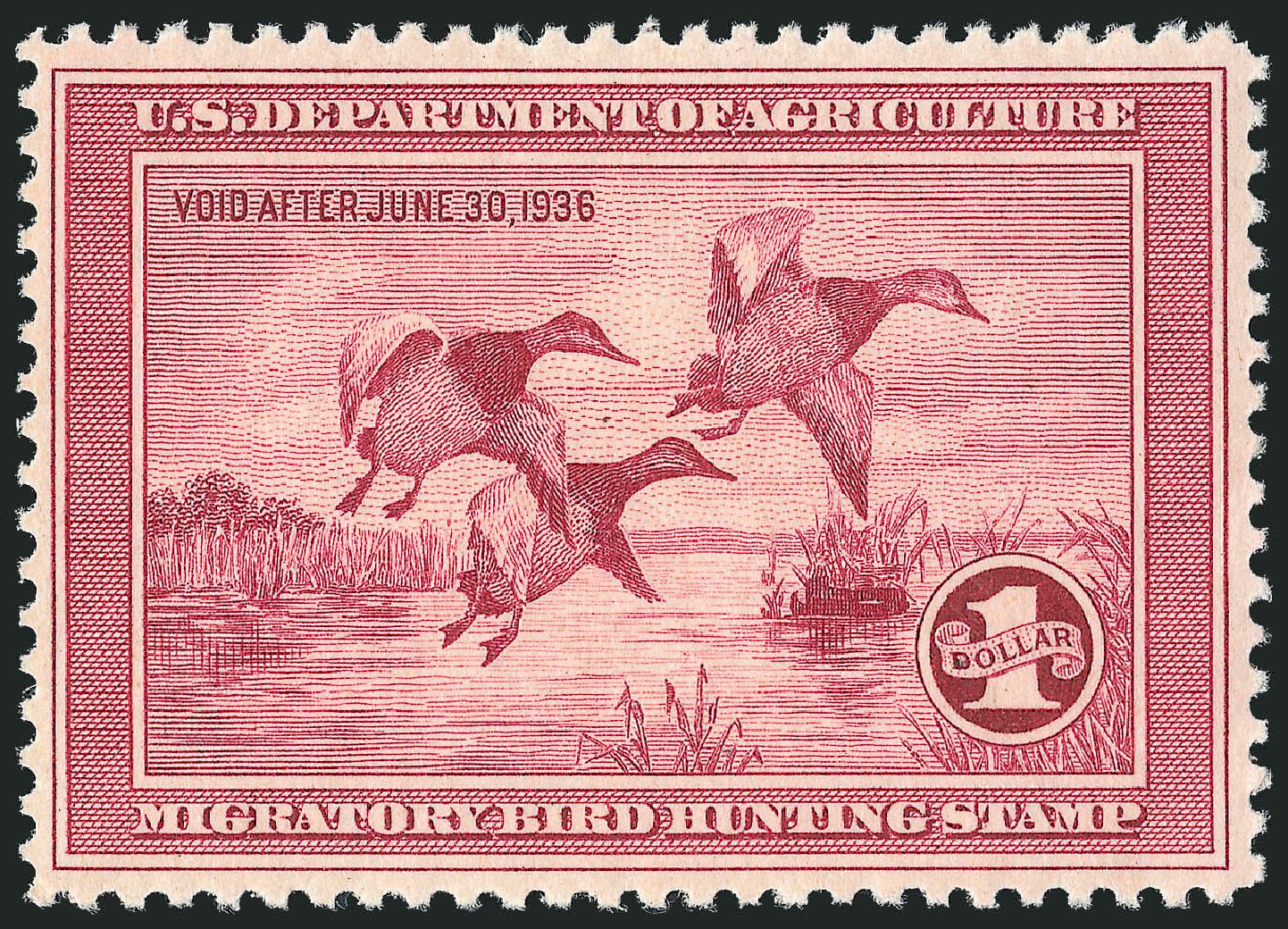 Price of US Stamps Scott Catalogue #RW2: US$1.00 1935 Federal Duck Hunting. Robert Siegel Auction Galleries, Mar 2011, Sale 1007, Lot 3161