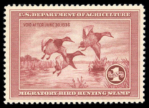 Prices of US Stamps Scott Catalogue # RW2: 1935 US$1.00 Federal Duck Hunting. Matthew Bennett International, Sep 2010, Sale 331, Lot 995