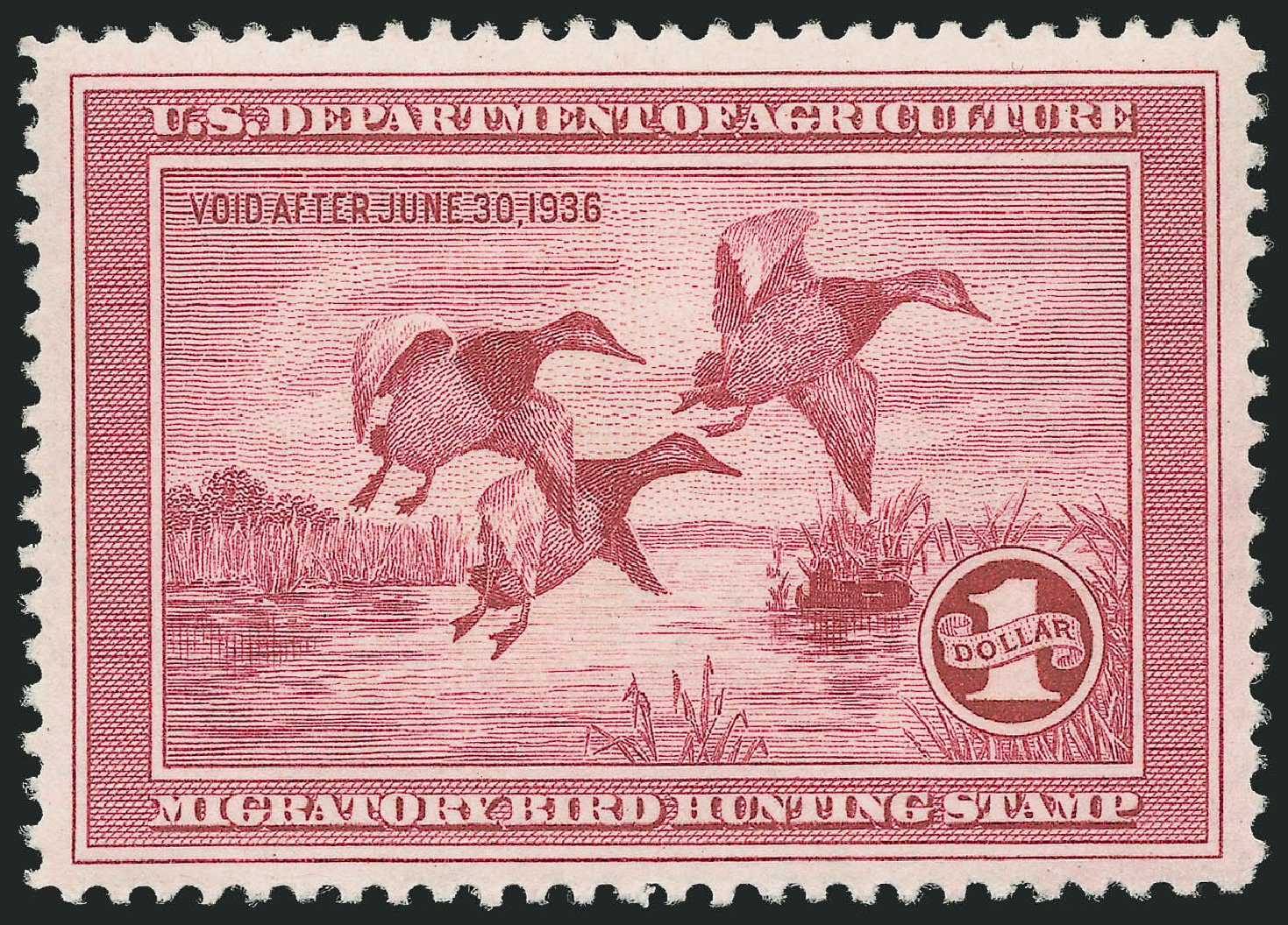 Costs of US Stamps Scott #RW2: 1935 US$1.00 Federal Duck Hunting. Robert Siegel Auction Galleries, Mar 2012, Sale 1019, Lot 1075