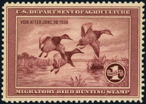 Value of US Stamp Scott Catalogue # RW2 - US$1.00 1935 Federal Duck Hunting. Harmer-Schau Auction Galleries, Aug 2012, Sale 94, Lot 1992