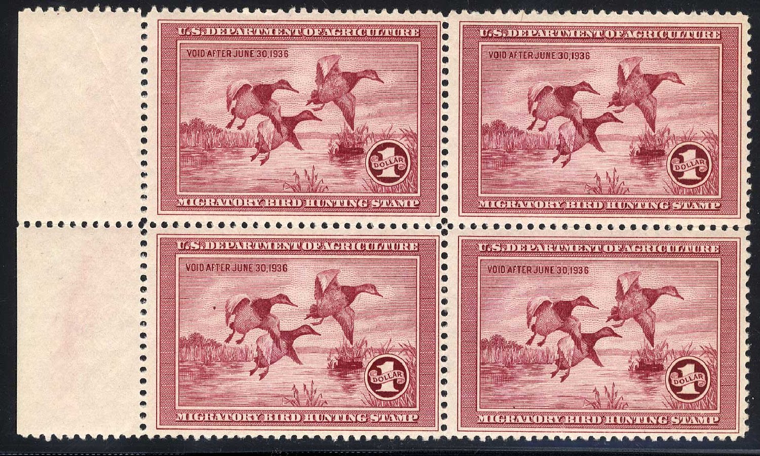 US Stamps Price Scott Catalog # RW2: 1935 US$1.00 Federal Duck Hunting. Cherrystone Auctions, Jul 2008, Sale 200807, Lot 93