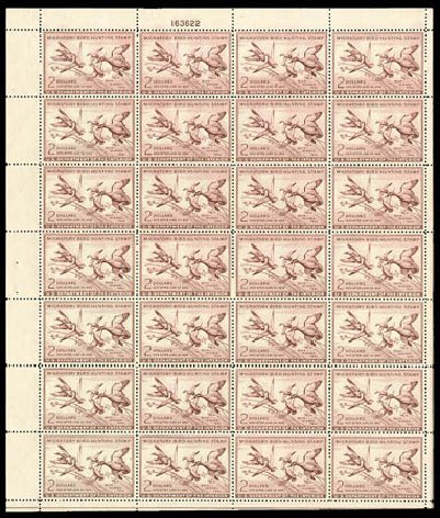US Stamps Values Scott Cat. RW20 - 1953 US$2.00 Federal Duck Hunting. Matthew Bennett International, Dec 2008, Sale 330, Lot 2070