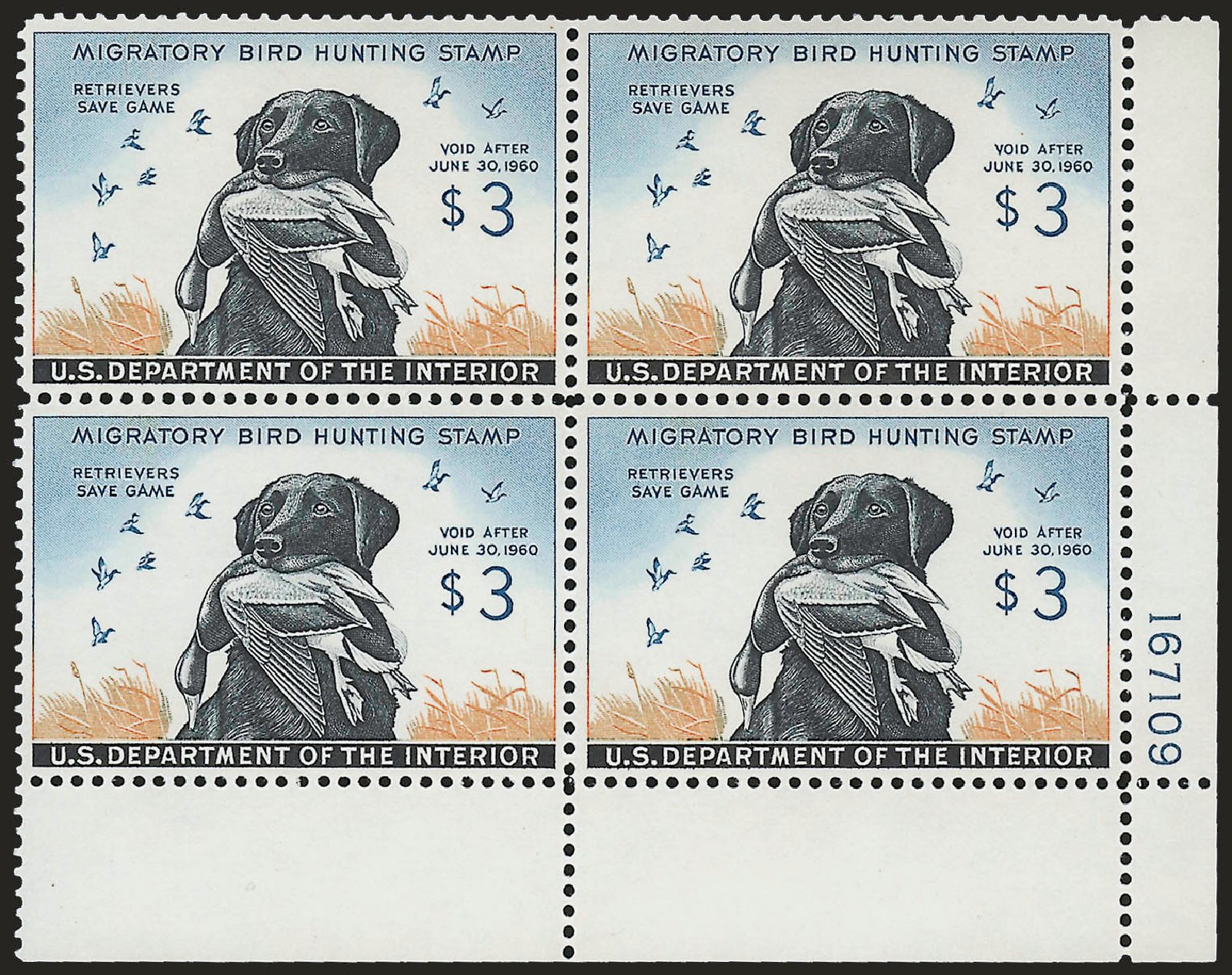 US Stamp Value Scott #RW26 - US$3.00 1959 Federal Duck Hunting. Robert Siegel Auction Galleries, Dec 2008, Sale 967, Lot 5364