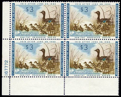 Costs of US Stamps Scott Cat. # RW28: US$3.00 1961 Federal Duck Hunting. Harmer-Schau Auction Galleries, Aug 2011, Sale 90, Lot 2065
