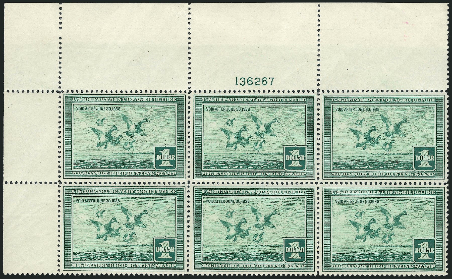Price of US Stamp Scott Catalogue RW4 - US$1.00 1937 Federal Duck Hunting. Robert Siegel Auction Galleries, Dec 2010, Sale 1000, Lot 1328