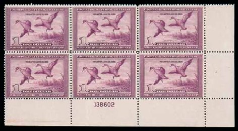 Cost of US Stamps Scott RW5: 1938 US$1.00 Federal Duck Hunting. Matthew Bennett International, Dec 2007, Sale 325, Lot 2706