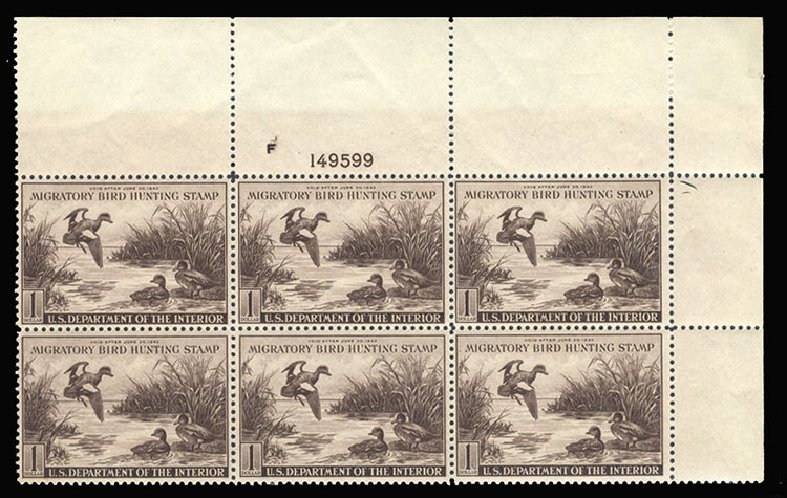 Price of US Stamp Scott Catalog #RW9 - 1942 US$1.00 Federal Duck Hunting. Cherrystone Auctions, Nov 2008, Sale 200811, Lot 1175